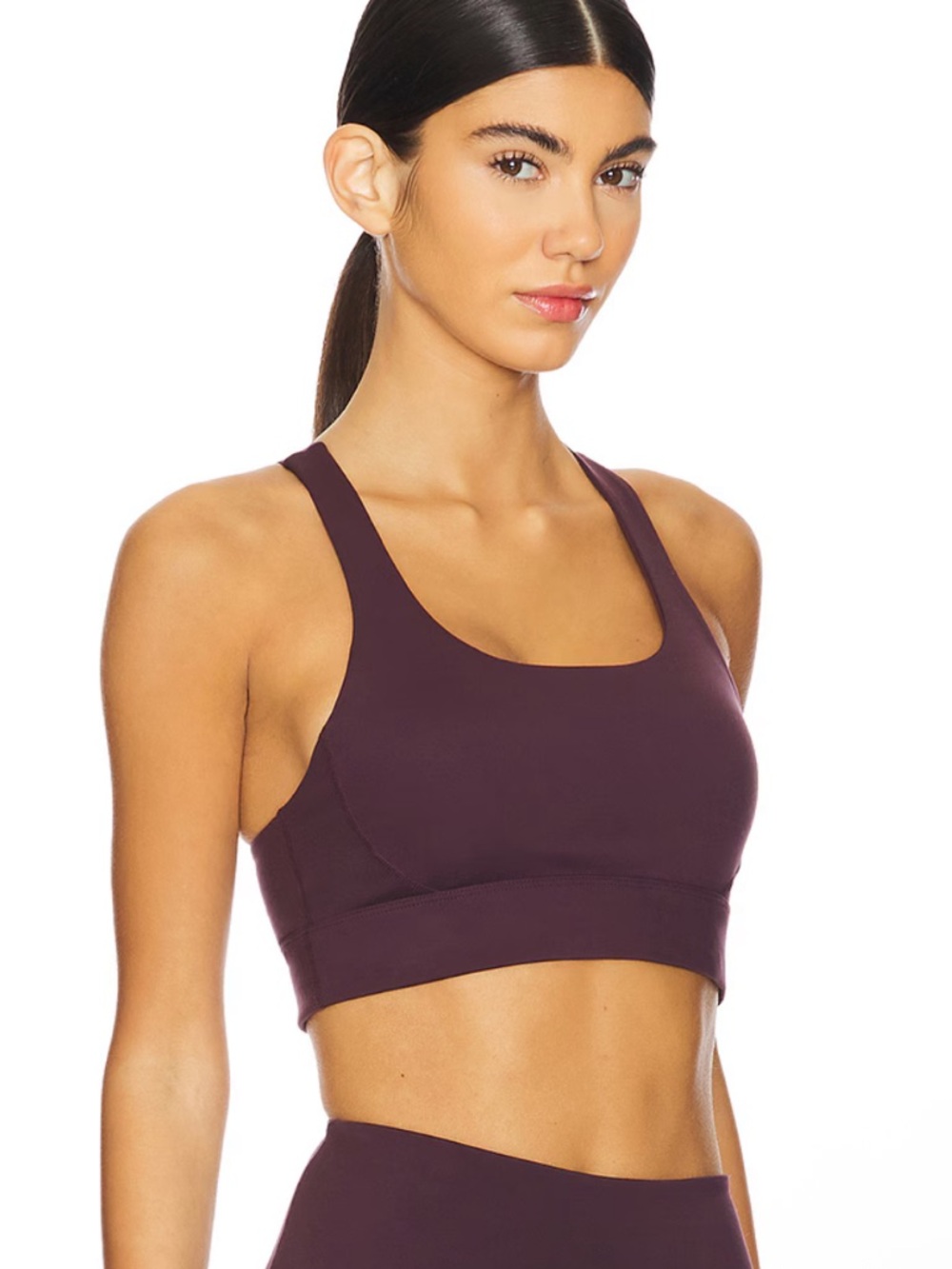 Beyond Yoga Women's Powerbeyond Strive Long Line Bra in Rich Plum size XS women
